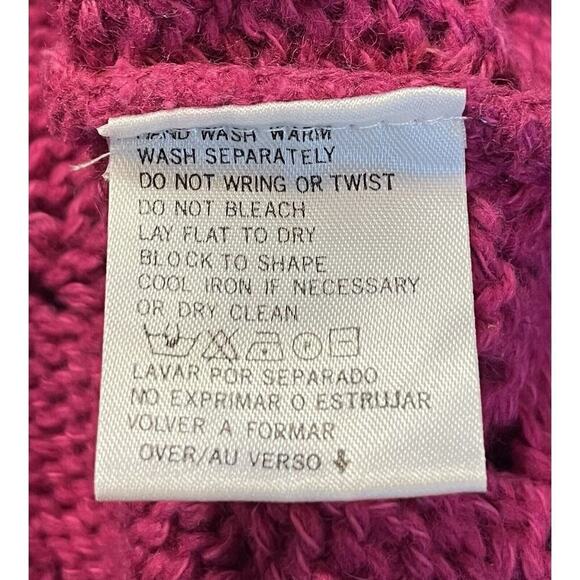 Liz Claiborne Wool Blend Open Hand Knit Sweater Jumper Pink Long Sleeve Size S - Picture 7 of 7